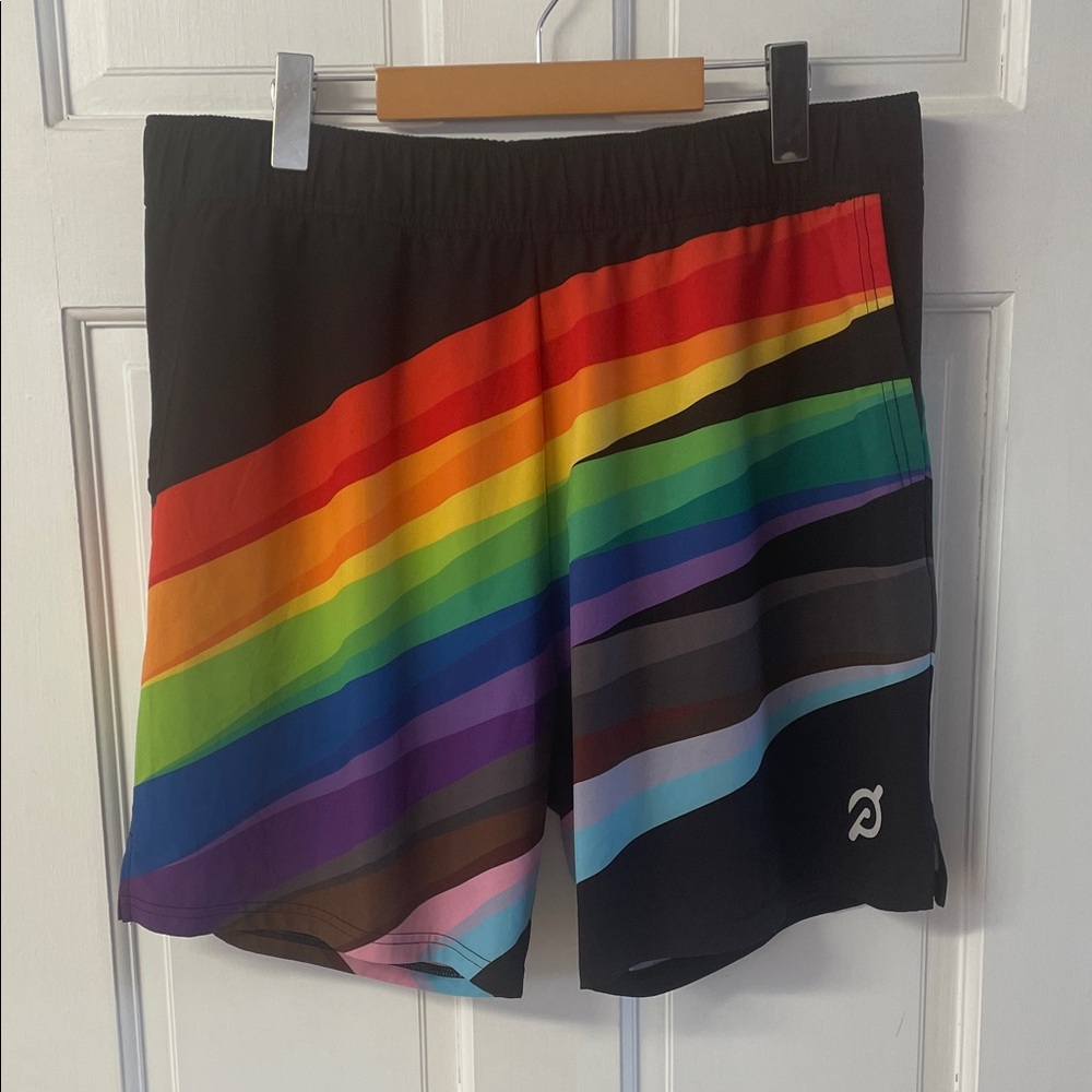 Peloton rainbow gym athletic shorts men’s size large